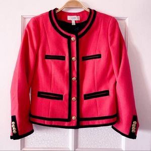 J. Crew Lady Double Serge Wool Blazer Jacket Berry Hot Pink 2